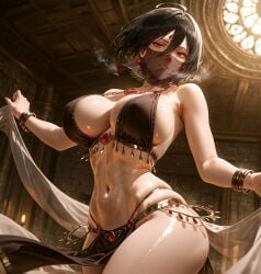 1girls ai_generated alex-schura arabian_clothes armlet attack_on_titan bangle bangs bare_shoulders belly_dancer black_hair blush bracelet breasts cleavage closed_mouth clothing curvaceous curvaceous_female curvaceous_figure curvy curvy_figure dancer earrings female female_focus female_only forehead_jewel gold_jewelry grey_eyes hair_between_eyes halterneck harem_girl harem_outfit indoors inviting inviting_to_sex jewelry large_breasts lips loincloth looking_at_viewer mikasa_ackerman mouth_veil navel necklace parted_lips pelvic_curtain revealing_clothes seductive seductive_look seductive_smile see-through shingeki_no_kyojin shiny_skin short_hair skindentation smile solo standing stomach thick_thighs thighs veil voluptuous voluptuous_female