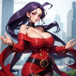 ai_generated aincamaster areolae big_breasts breasts breasts_out busty capcom female female_focus female_only hourglass_figure italian italian_female large_breasts long_hair makeup nipples purple_hair rose_(street_fighter) street_fighter street_fighter_alpha wide_hips