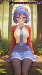 1female 1girls ai_generated areola areolae blue_hair blush breasts curvaceous curvaceous_body curvaceous_female curvaceous_figure electroworld female female female_focus forest forest_background glasses highres inviting_to_sex mila_(miside) miside mita_(miside) nipples no_bra nude nude_female pleasure_face pleasured_female pov seductive seductive_female seductive_look seductive_pose skirt solo solo_female solo_focus sweat sweatdrop sweaty_body tights trembling trembling_for_pleasure uncensored voluptuous voluptuous_female wet wet_body wet_skin woods