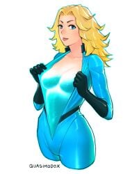 1girls 2d blep blonde_hair breasts fantastic_four female female_only flashing flashing_breasts invisible invisible_woman invisible_woman_(marvel_rivals) marvel marvel_comics marvel_rivals partially_invisible quasimodox sue_richards sue_storm tongue tongue_out