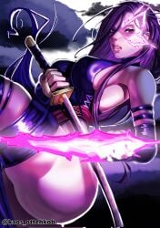 1girls ass big_ass big_breasts female female_only kaos_ottehkob marvel marvel_comics marvel_rivals nipple_bulge psylocke psylocke_(marvel_rivals) sai_(marvel) solo thick_thighs vengeance_psylocke x-men