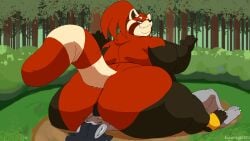 akai animated anthro anthro_only crushing_tiny_person fat furry_male kazecat obese obese_female overweight ssbhm