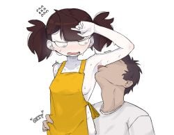 1boy 1boy1girl 1girls apron apron_only areola_slip armpit_licking armpits female flustered jaiden jaiden_animations jaiden_dittfach sweat youtuber zlix0n