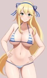 1girls bare_armpits bare_arms bare_belly bare_chest bare_hands bare_hips bare_legs bare_midriff bare_navel bare_shoulders bare_skin bare_thighs belly belly_button bikini bikini_bottom bikini_only bikini_top blonde_eyebrows blonde_female blonde_hair blonde_hair blonde_hair_female blue_bikini blue_bikini_bottom blue_bikini_top blue_hair_ribbon blue_hair_tie blue_hairband blue_ribbon blue_string_bikini blue_swimsuit blue_swimwear breasts busty busty_female busty_girl cleavage collarbone curvaceous curvaceous_body curvaceous_female curvaceous_figure curvaceous_hips curvaceous_thighs curvy curvy_body curvy_female curvy_figure curvy_hips curvy_thighs dot_nose elbows exposed_armpits exposed_arms exposed_belly exposed_chest exposed_hips exposed_legs exposed_midriff exposed_navel exposed_shoulders exposed_skin exposed_thighs fair_skin female female_focus female_naked female_only fingernails fingers green_eyes green_eyes_female groin hair_between_eyes hair_ribbon hair_tie hairband half_naked half_nude hand_on_hips hand_on_own_hips hand_on_own_waist hand_on_waist high_resolution highres hourglass_figure katsuragi_(senran_kagura) large_breasts lean_body lean_figure legs light-skined_female light-skinned light-skinned_female light_skin light_skin_female light_skinned light_skinned_female long_hair looking_at_viewer midriff naked naked_female naked_woman narrow_waist navel nude nude_female nudity partially_naked ribbon semi_nude senran_kagura shoulders simple_background slender_body slender_waist slim_girl slim_waist smile smiley_face smiling smiling_at_viewer smooth_skin solo standing string_bikini striped_bikini striped_bikini_bottom striped_bikini_top striped_string_bikini striped_swimsuit striped_swimwear surippa1010 swimsuit swimwear thick_thighs thigh_gap thighs thin_waist tiny_waist upper_body v-line wasp_waist white_bikini white_bikini_bottom white_bikini_top white_string_bikini white_swimsuit white_swimwear wide_hips