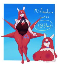 big_breasts breasts cleavage dullyarts female foxslimes huge_breasts latias nipples pokémon_(species) pokemon pokemon_(species) tagme thick_thighs wide_hips