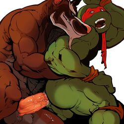 2boys anal anal_sex anthro balls duo furry furry_only gay male male_only mammal master_splinter multiple_males muscles paint-bucket penetration penis raphael rat reptile rodent scalie semi_incest splinter teenage_mutant_ninja_turtles turtle yaoi