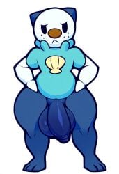 2025 ai_generated anthro balls big_balls big_penis clothed clothing flaccid frown generation_5_pokemon genitals hands_on_hips hellsonger hi_res huge_balls huge_cock looking_at_viewer male male_only nintendo oshawott penis pokemon pokemon_(species) shell simple_background solo standing teapot_(body_type) thick_thighs white_background wide_hips