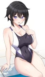 1girls arm_support bare_arms bare_hands bare_hips bare_knees bare_legs bare_shoulders bare_skin bare_thighs belly belly_button bikini birthing_hips black_bikini black_hair black_hair_female black_one-piece_swimsuit black_swimsuit black_swimwear blush blush_face blush_lines blushed_face blushing_at_viewer blushing_face blushing_female breasts bust_cup busty busty_female busty_girl child_bearing_hips cleavage collarbone curvy curvy_body curvy_female curvy_figure curvy_hips curvy_thighs dolphin_wave dot_nose dripping_wet elbows fair_skin female female_focus female_human female_only fertile_hips fingernails fingers fit_female groin hair_between_eyes high_resolution highres hourglass_figure human knees_together large_breasts lean_body lean_figure legs legs_closed legs_together light-skined_female light-skinned light-skinned_female light_skin light_skin_female light_skinned light_skinned_female lips looking_at_viewer looking_up looking_up_at_viewer midriff narrow_waist navel one-piece_swimsuit open_mouth parted_lips pool poolside purple_eyes purple_eyes_female seductive_body seductive_cleavage seductive_hips seductive_thighs shiny_breasts shiny_hair shiny_legs shiny_shoulders shiny_skin shiny_thighs short_hair shoulders sidelocks simple_background sitting sitting_on_ass sitting_on_floor sitting_on_ground slender_body slender_waist slim_girl slim_waist smooth_skin soaked solo suminoe_shion surippa1010 swimsuit swimwear teenage_girl teenager thick_thighs thighs thin_waist tongue upper_body v-line wet wet_belly wet_bikini wet_body wet_breasts wet_face wet_hair wet_legs wet_skin wet_thighs white_background wide_hips