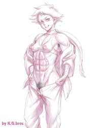 2d abs armpit_hair capcom female female_focus female_only kakugari_kyoudai makoto_(street_fighter) pubes pubic_hair street_fighter sweat tagme tomboy toned