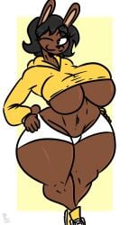 big_breasts breasts dark-skinned_female female female_only furry huge_breasts kingretrokirby tagme thick_thighs wide_hips