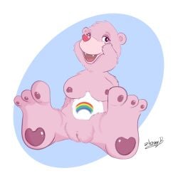 1:1 anthro bear breasts care_bears chunkypandaroo close-up feet female genitals looking_at_viewer mammal open_mouth pussy solo spread_legs spreading