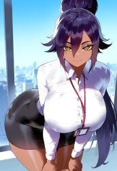 ai_generated ass ass_focus big_ass big_breasts big_butt big_thighs bleach dark-skinned_female dark_skin dijiai focus from_front_position front_view hourglass_figure leaning_forward looking_at_viewer nsfw round_ass round_butt shihouin_yoruichi thick thick_ass thick_butt thick_legs thick_thighs thighs wide_hips