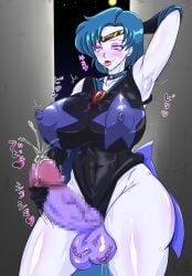 1girls ami_mizuno armpits balls big_penis bimbo bimbo_futanari bishoujo_senshi_sailor_moon blue_eyes blue_hair breasts censored clothed clothing corruption enemy_conversion erect_nipples erect_nipples_under_clothes erection futa_only futanari huge_breasts human implied_transformation large_breasts leotard light-skinned_futanari light_skin mosaic_censoring mostly_clothed nipples_visible_through_clothing penis sailor_mercury short_hair solo standing t-syun thick_thighs transformation veiny_balls veiny_chest veiny_penis wide_hips