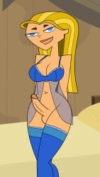 1futa 2d alternate_version_available balls big_breasts blonde_hair blue_eyes bra breasts erect_penis futanari lindsay_(tdi) lingerie long_hair looking_at_viewer no_panties penis thighhighs thighs tjlive5 total_drama_island