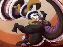 anal anthro ass canine colored furry gtskunkrat gtskunkrat_(character) hybrid male mammal oral rimming sex skunk_rat yaoi