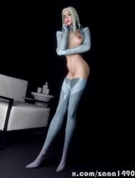 1girls 3d blender_(software) breasts emma_frost emma_frost_(fortnite) female female_only fortnite fortnite:_battle_royale high_heels looking_at_viewer marvel marvel_comics naked naked_female nipples nude nude_female pose posing standing white_hair x-men zaaa1490