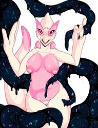 2015 anthro anthrofied blush breasts female kenkou lugia nintendo nude open_mouth pink_eyes pokemon pokemon_(species) solo video_games