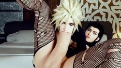 2boys 3d aineksfm animated black_hair blonde_hair blowjob cloud_strife deepthroat fellatio femboy final_fantasy final_fantasy_vii final_fantasy_vii_remake gay huge_cock male_only oral stockings tagme tophat_turtle video voice_acted yaoi zack_fair