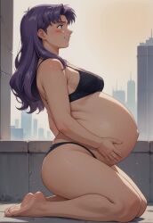 ai_generated big_belly big_breasts bra lingerie misato_katsuragi neon_genesis_evangelion panties pregnancy pregnant pregnant_belly ready_to_pop underwear