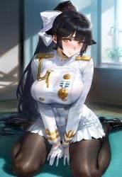 ai_generated azur_lane big_breasts female female_only light-skinned_female light_skin mikayori ready_for_more sakura_empire_(azur_lane) shy solo takao_(azur_lane) thighs