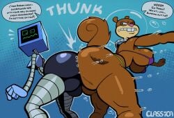 artist_name ass ass_docking big_ass classica_p english_text female karen_plankton keijo mammal robot robot_girl sandy_cheeks spongebob_squarepants squirrel tagme text twitter_link