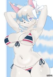 1girls 2025 armpits arms_behind_head arms_up big_breasts breasts busty cleavage commission commission_art confident female female_only large_breasts legs navel oc original_character pose posing sexy sexy_armpits sexy_pose smile solo tagme tagme_(character) thighs wamimaki wink