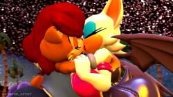 3d 3d_model animated anthro anthro_on_anthro anthro_only clothed furry furry_female furry_only kabalmystic kissing mobian mobian_(species) mobian_bat passionate_kiss rouge_the_bat rouge_the_bat_(kabalmystic) sally_acorn sally_acorn_(kabalmystic) sega sonic_(series) sonic_adventure_2 sonic_the_hedgehog_(series) sound tagme video wector yuri