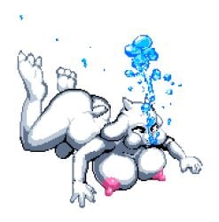 ass breasts byondrage nude pixel_art swimming tagme toriel transparent_background undertale underwater