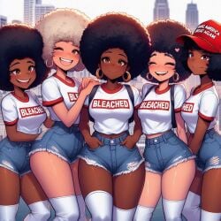 5girls afro_hair ai_generated beautiful_females bleached bleached_clothing dark_skin lilmscumrag owned raceplay zaria_(lilmscumrag)