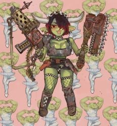 artist_request goblin goblin_female green_skin gun melee_weapon ork panties tagme warhammer_(franchise) warhammer_40k