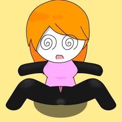 1girl @_@ background_character chibi cute first_porn_of_character no_humans orange_background orange_hair pink_shirt reporter_(zolaman) simple_background simple_shading stick_figure stickfigure stickman zolaman_(franchise) 졸라맨