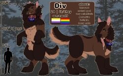 4_toes 5_fingers absurd_res animal_genitalia animal_penis anthro balls big_balls big_penis bodily_fluids brown_body brown_fur brown_hair brown_tail canid canine canine_genitalia canine_penis chart claws collar dividere drooling erection feet feral fingers fluffy fluffy_tail fully_sheathed fur genitals hair height_chart hi_res knot long_tongue male male_anthro mammal mane model_sheet muscular muscular_male mythological_canine mythological_creature mythology nails name_tag neck_tuft paws penis pubes saliva sheath solo standing tail teeth text toes tongue tongue_out tuft were werecanid werecanine werewolf