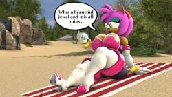 amy_rose amy_the_bat bluewyvern chaos_emerald high_heel_boots high_heels rouge_the_bat_(cosplay) voluptuous_female