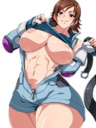 1girls abs absurd_res alluring athletic_female big_breasts blush bodysuit breasts breasts_out brown_eyes brown_hair cowboy_shot female_abs fingerless_gloves fit_female gloves hi_res holding_belt hourglass_figure kazama_asuka looking_at_viewer matching_hair/eyes namco narrow_waist navel nipples no_bra open_clothes request ryohei_29 shirt_lift short_hair smile solo standing tekken tekken_5_dark_resurrection tekken_7 tekken_8 tekken_tag_tournament_2 thick_thighs thighs toned toned_female transparent_background unzipped_bodysuit wide_hips zipper zipper_down