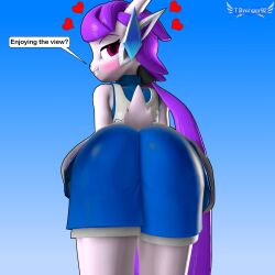 anthro aquatic_dragon blush dragon english_text female female_protagonist freedom_planet freedom_planet_2 looking_at_viewer looking_back looking_back_at_viewer sash_lilac tbwinger92 video_games water_dragon