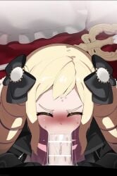 all_the_way_to_the_base animated big_penis blowjob blush cum_in_mouth cum_in_stomach cum_in_throat cum_inside cum_on_face deepthroat elise_(fire_emblem) fire_emblem mizumizuni oral tagme video