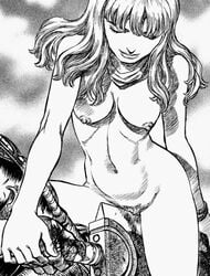 1girls berserk black_and_white breasts farnese female guts_(berserk) human long_hair manga masturbating_with_weapon masturbation medium_breasts miura_kentarou monochrome navel nipples nude pubic_hair sword weapon woman