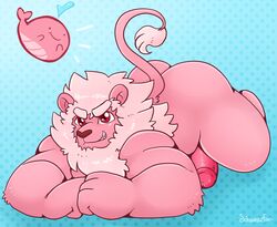 anthro cartoon_network erection feline fur lion lion_(steven_universe) male male_only mammal penis pink_fur schwarzfox steven_universe tiny_floating_whale_(steven_universe)