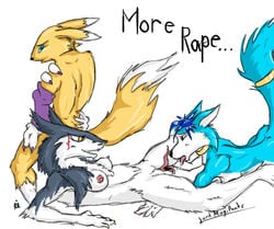 anthro canine crossover digimon female female_only fox fur furry furry_only krystal multiple_females rain_silves renamon star_fox yuri