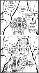 2boys balls barbarian berserk bull chest_hair comic furry hairy_chest hairy_stomach horsecock large_penis monster_cock nosferatuzod wyald_(berserk) zodd_(berserk)