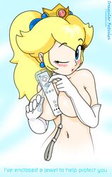 alternate_breast_size female female_only human irregular_fetishes mario_(series) nintendo princess_peach solo straight_hair wii wiimote