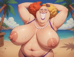 ai_generated bbw big_belly big_breasts female female_only giolla light-skinned_female matronai_(artist) nude one_piece