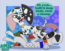 101_dalmatian_street 2boys 69 2025 69_position animal_genitals animal_penis bandaid_on_nose black_body black_fur blush blush boner canid canine canine_genitals canine_penis canis collar commission dalmatian dialogue digital_drawing_(artwork) digital_media_(artwork) dio_dalmatian_(biowolf12) dog_collar domestic_canine domestic_dog duo duo_focus duo_male english_dialogue english_text erect_penis erected_penis erection fan_characters feral feral_focus feral_male feral_on_feral feral_only flat_colors gay genital_fluids genitals hi_res high_resolution highres hmdkoba laying laying_down laying_on_back long_ears looking_at_partner looking_back looking_back_at_partner male male/male male_canine male_dog male_duo male_focus male_on_male male_only mammal multicolored_spots open_mouth open_smile original_characters penis precum precum_drip raised_tail simple_background smile smiling smiling_at_partner sniffing sniffing_ass spots spotted_body spotted_fur tail tail_raised talking talking_to_partner text white_body white_fur young young_male young_on_young