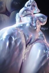 1girls after_sex ai_generated ass ass big_breasts blue_eyes blue_lipstick blue_nipples blue_pussy blue_skin bob_cut breasts crystal cum_in_pussy cum_inside cum_on_body cum_on_thighs diamond diamond_skin dominant_female emma_frost emma_frost_(diamond_form) emma_frost_(marvel_rivals) female femdom from_below large_breasts legs marvel marvel_comics marvel_rivals medium_hair narrow_waist nipples patreon_username penguih penis pussy pussy_focus simple_background solo thick_thighs wide_hips