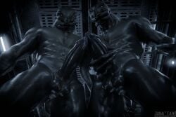 3d 3d_(artwork) abs alien balls digital_media_(artwork) duo erection genitals halo_(series) hi_res inside junatah looking_at_viewer looking_down low-angle_view male male_only microsoft sangheili teeth worm's-eye_view xbox_game_studios