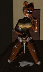 3d anthro big_breasts breasts female five_nights_at_freddy's freddy_(disembowell) freddy_(fnaf) nipples nude open_mouth pussy robot rubber rule_63 thesp video_games