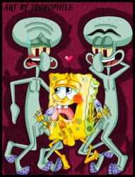 3boys balls blush cephalopod cum cum_on_face cumshot facial handjob heart holes lick male male_only marine multiple_males nickelodeon nude octopodiform octopus orgy penis sea_sponge self_upload smooth_skin spongebob_squarepants spongebob_squarepants_(character) spongebob_squarepants_(series) squidward_tentacles squilliam_fancyson stroking tentacles threesome toonophile uncensored yaoi