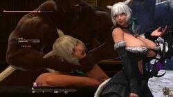 1boy 1girls 3d animated artist_request choking dark-skinned_male female final_fantasy final_fantasy_xiv huge_breasts male miqo'te mp4 rape sex sound tagme vaginal_penetration vaginal_sex video white_hair y'shtola
