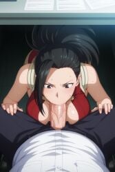 black_hair blowjob fellatio momo_yaoyorozu my_hero_academia older_male yaoyorozu_momo