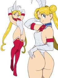 ass big_ass bishoujo_senshi_sailor_moon bodysuit bunny_ears bunnysuit clothing female multiple_poses sailor_moon small_breasts solo thigh_boots thong_leotard toshinoshin00 twintails usagi_tsukino